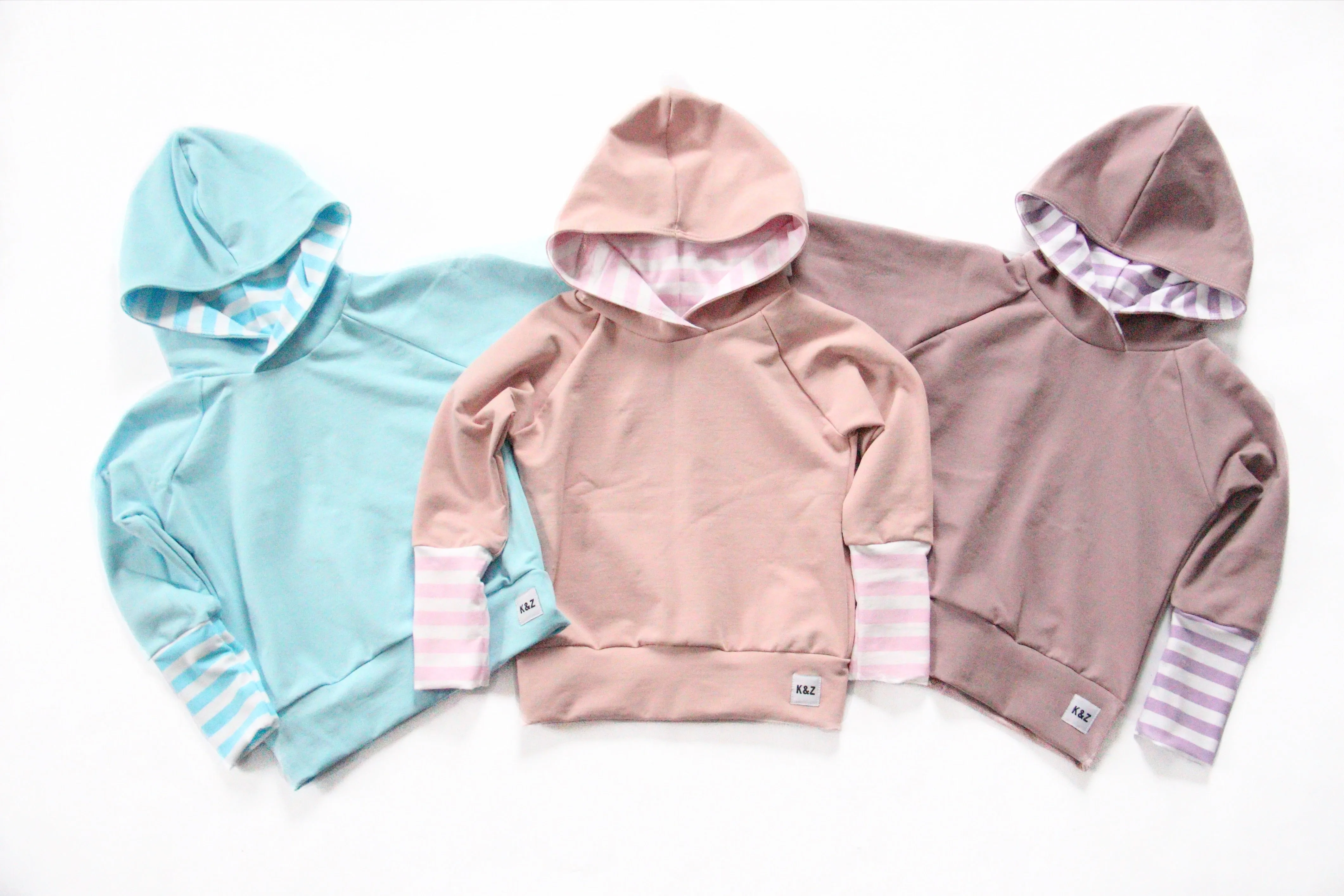 1-3y Purple Pastel Stripes Grow Hoodies