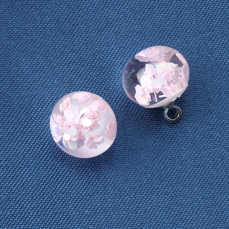 10mm Pink Turquoise Black Resin Ball High Shank Buttons for Shirts 20pcs