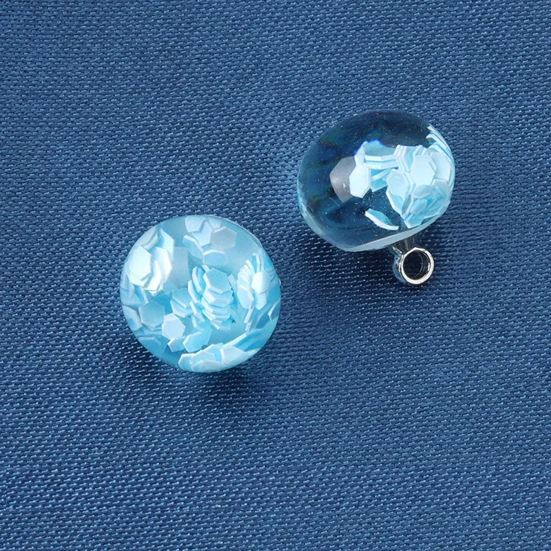 10mm Pink Turquoise Black Resin Ball High Shank Buttons for Shirts 20pcs