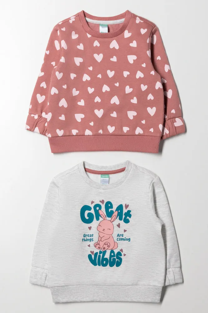 2 Pack Great Vibes Tracktops Grey And Pink