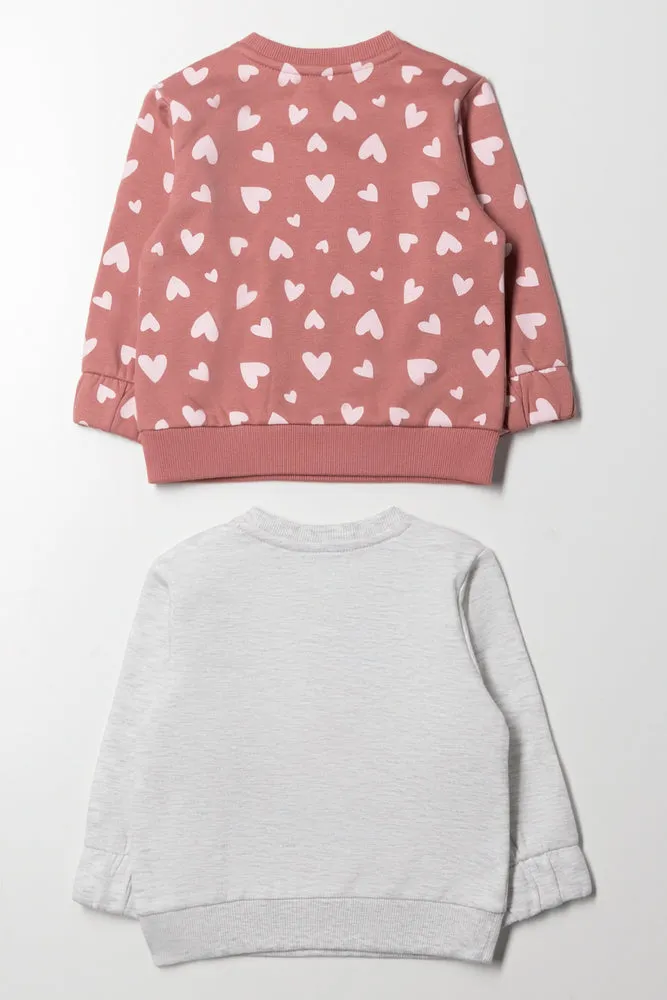 2 Pack Great Vibes Tracktops Grey And Pink
