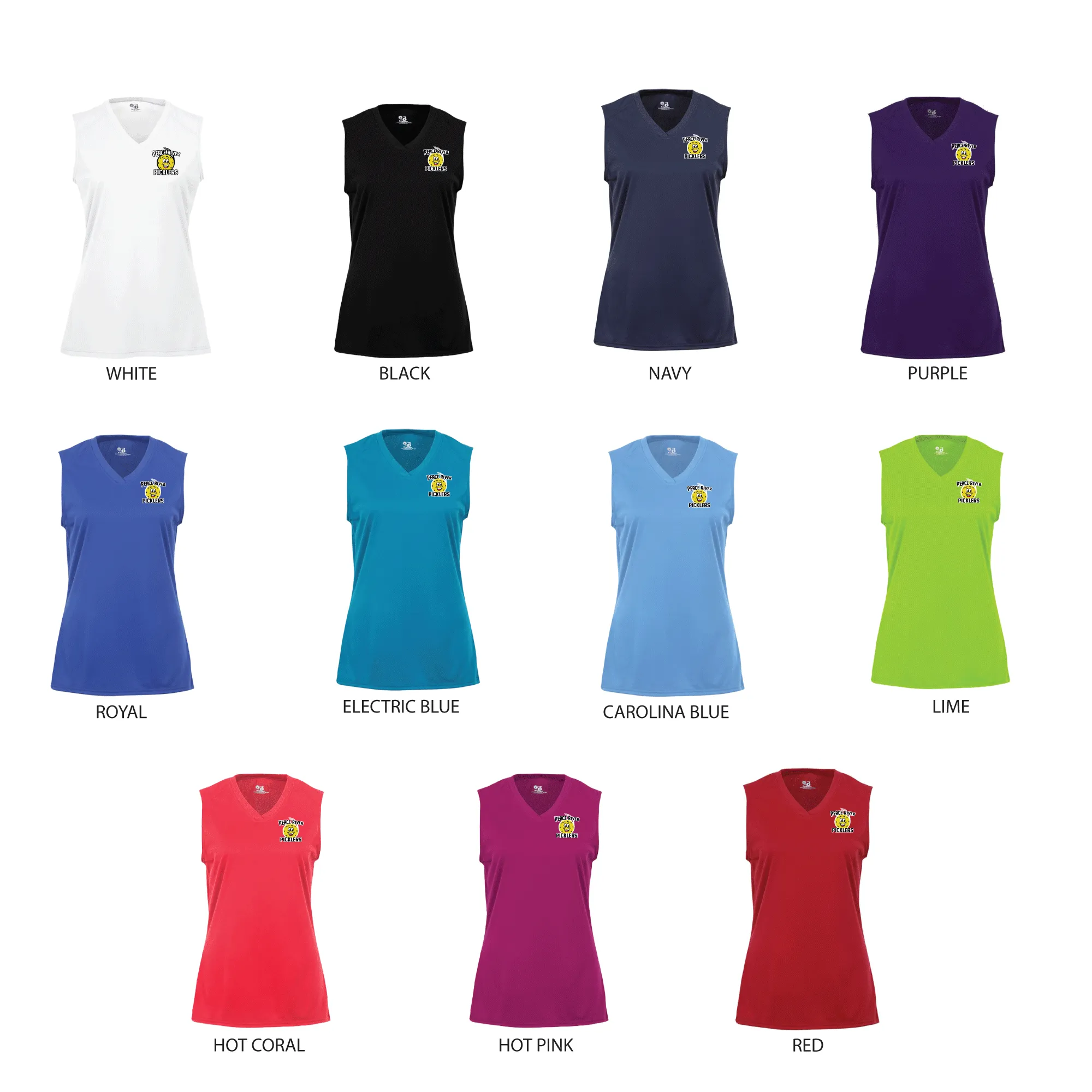 2024 Peace River Picklers Pickleball Ladies Performance Sleeveless Tank - Design 4