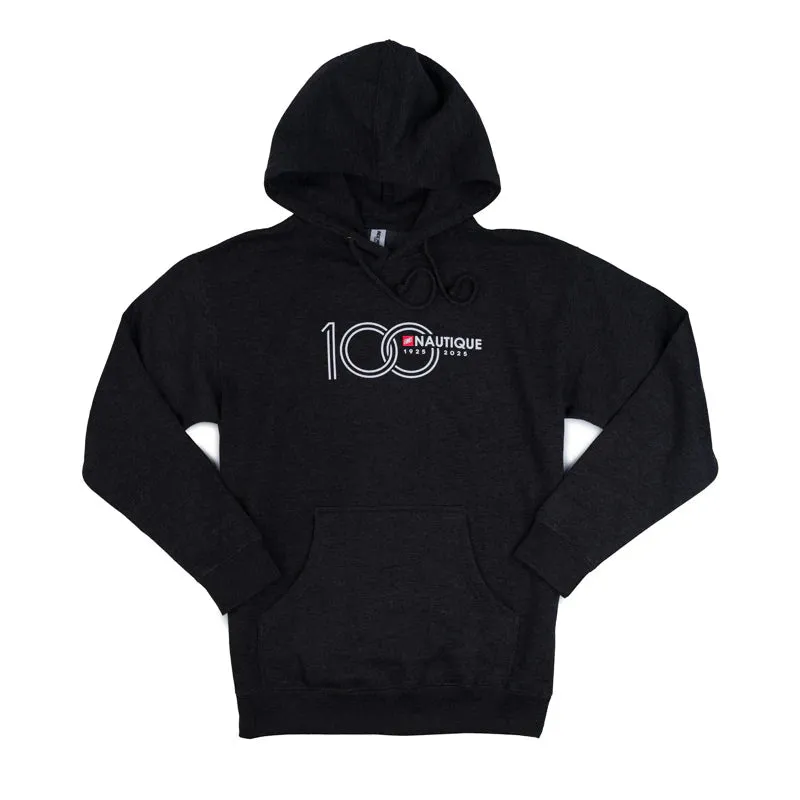 2025 Nautique 100th Anniversary Hooded Sweatshirt w/Printed Logo - Charcoal Heather
