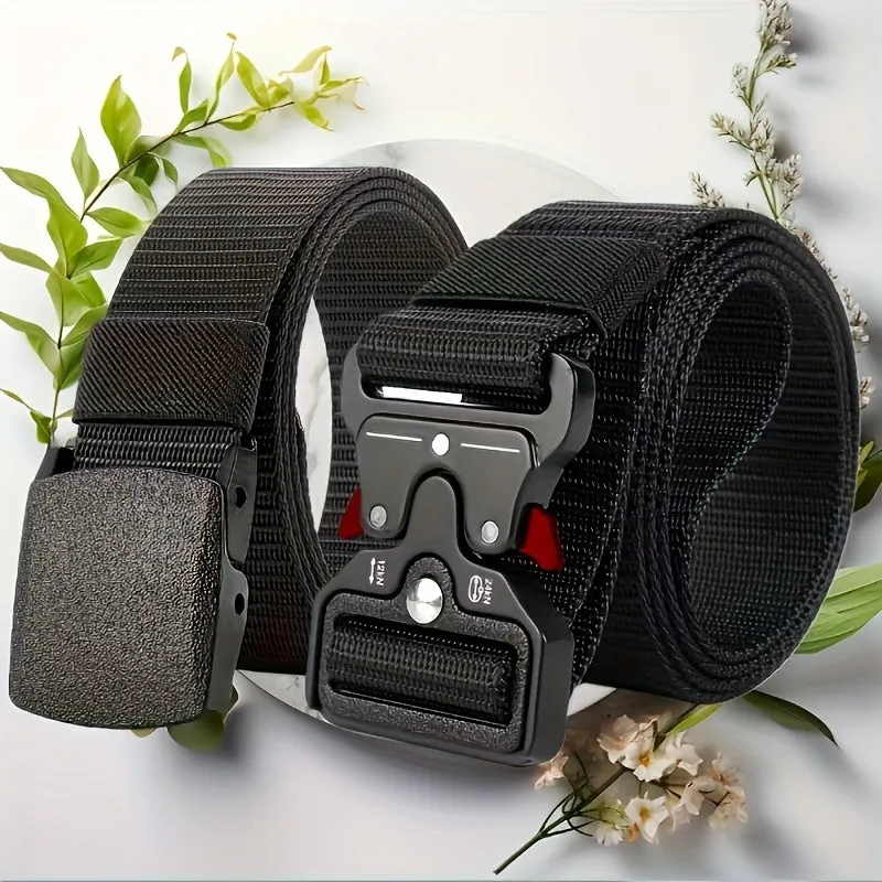 2pcs Tactical Belts with Quick Release Buckles Durable Nylon Stylish & Versatile