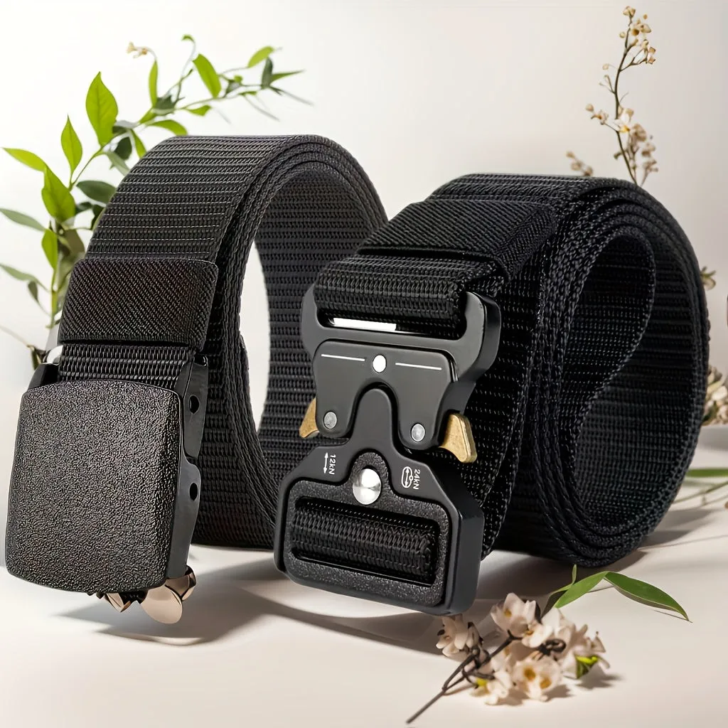 2pcs Tactical Belts with Quick Release Buckles Durable Nylon Stylish & Versatile