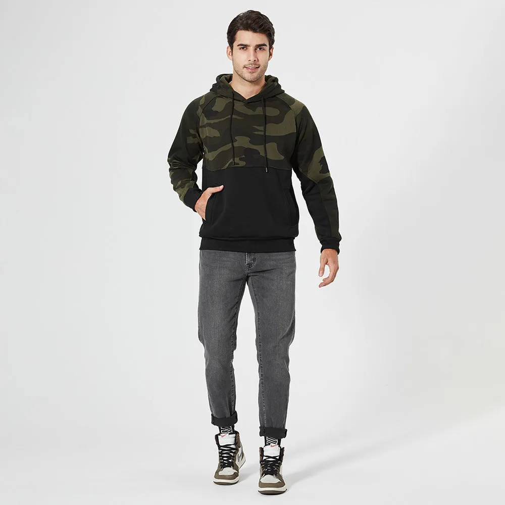 30 Pieces) Men Casual Camouflage Print Pocket Hoodies