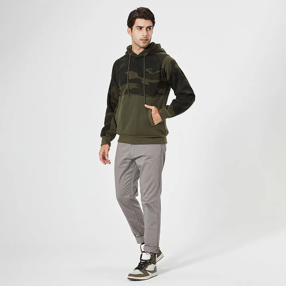 30 Pieces) Men Casual Camouflage Print Pocket Hoodies