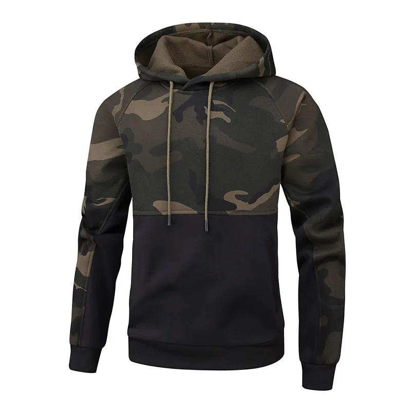 30 Pieces) Men Casual Camouflage Print Pocket Hoodies