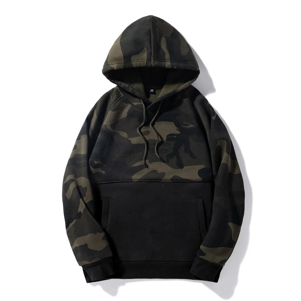 30 Pieces) Men Casual Camouflage Print Pocket Hoodies