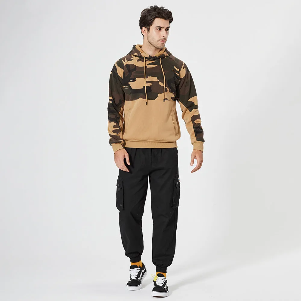 30 Pieces) Men Casual Camouflage Print Pocket Hoodies