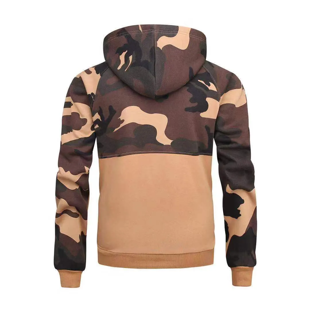 30 Pieces) Men Casual Camouflage Print Pocket Hoodies