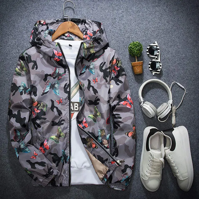 30 Pieces) Mens Casual Camouflage Print Autumn Jacket