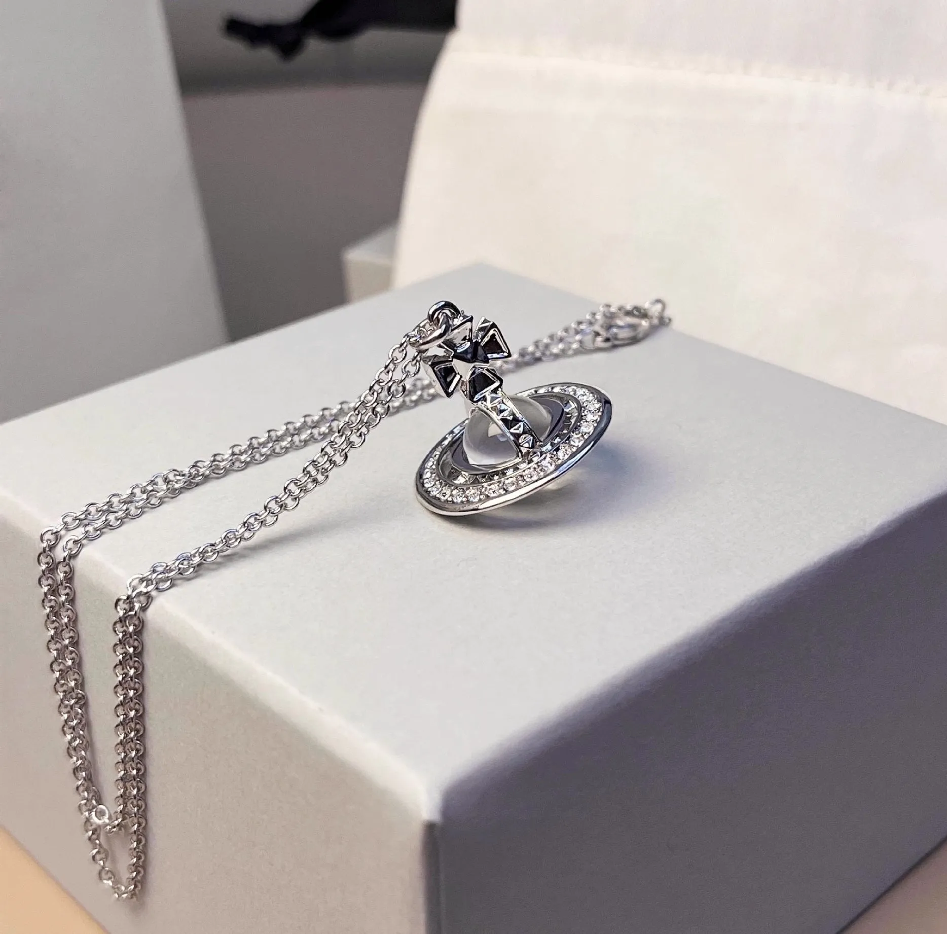 3D Saturn Necklace