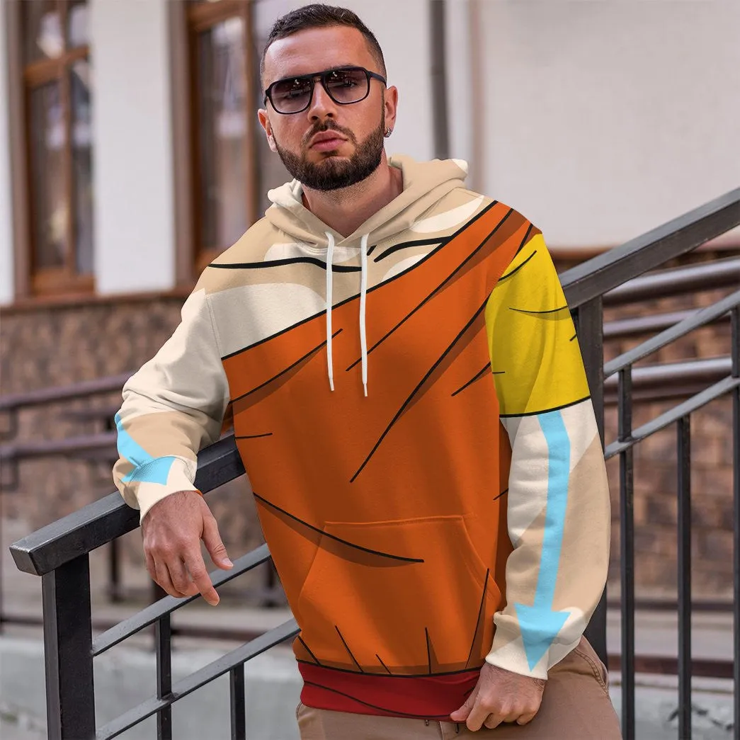 3D The Last Airbender Aang Outfit TZip Hoodies Tshirt SweatShirt Hoodie QT308931
