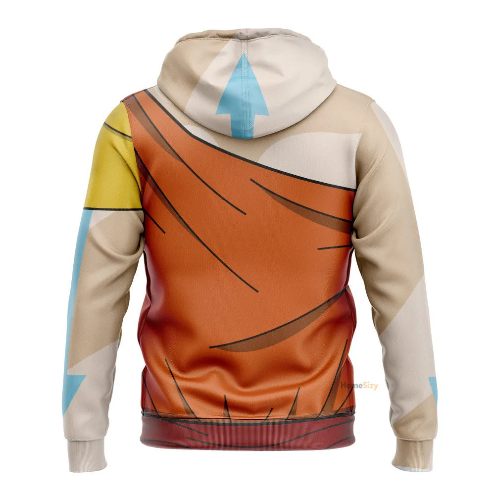 3D The Last Airbender Aang Outfit TZip Hoodies Tshirt SweatShirt Hoodie QT308931