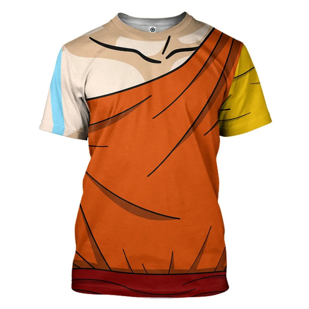3D The Last Airbender Aang Outfit TZip Hoodies Tshirt SweatShirt Hoodie QT308931