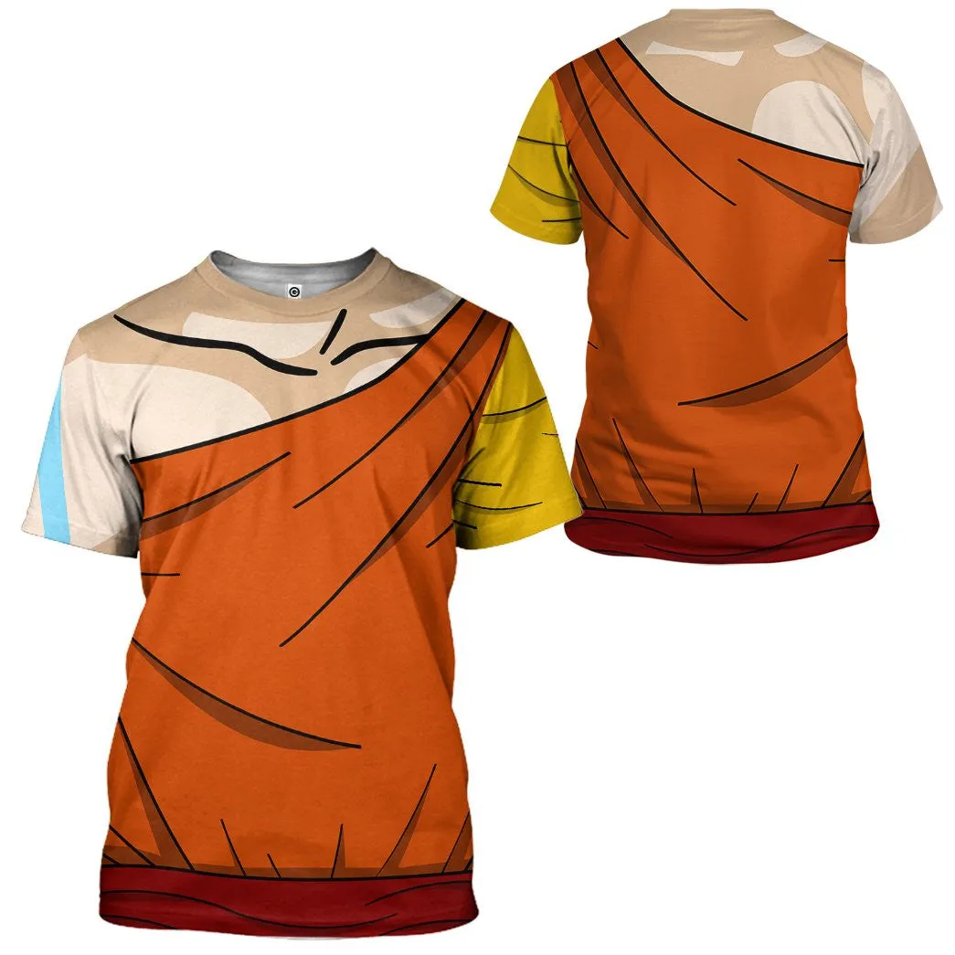 3D The Last Airbender Aang Outfit TZip Hoodies Tshirt SweatShirt Hoodie QT308931
