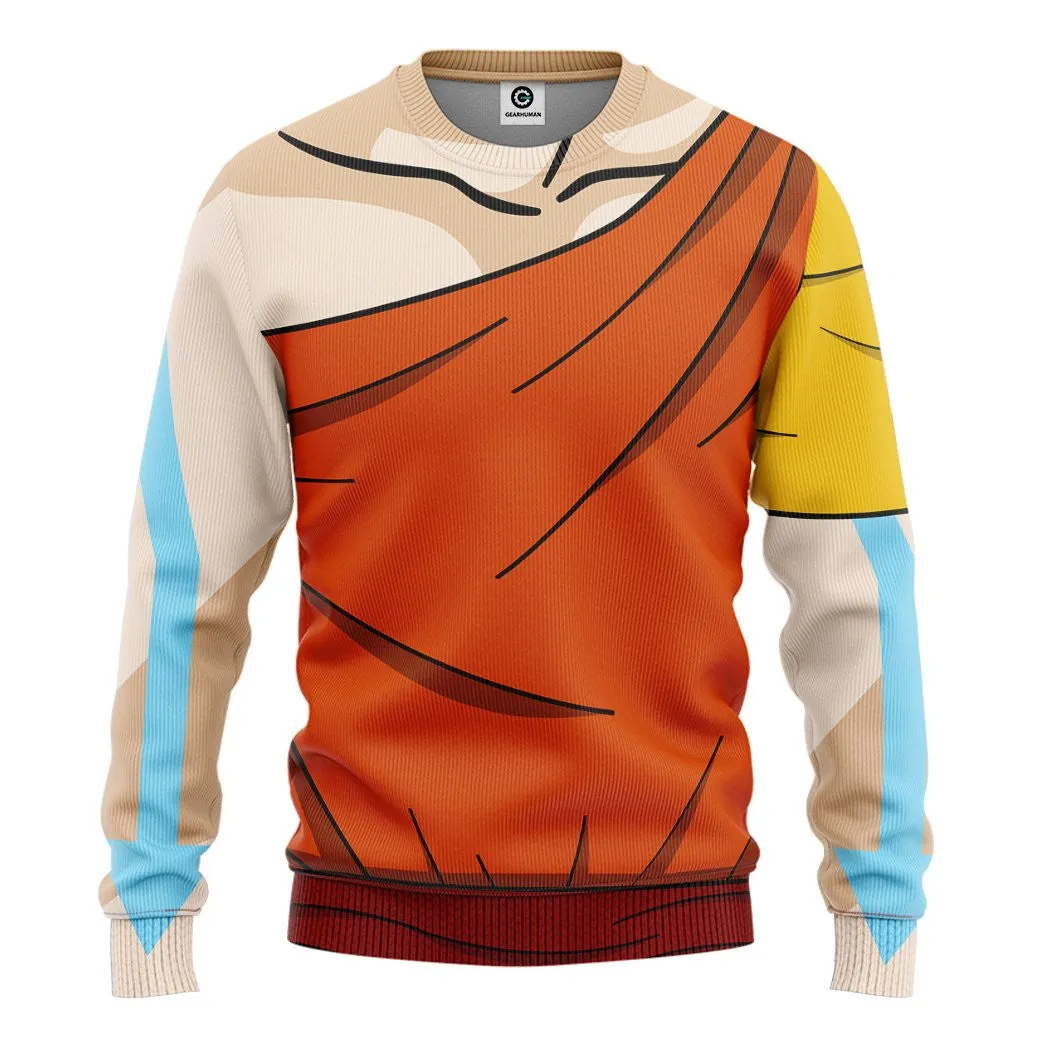 3D The Last Airbender Aang Outfit TZip Hoodies Tshirt SweatShirt Hoodie QT308931