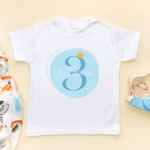 3rd Birthday Boy Blue Theme Personalised T Shirt