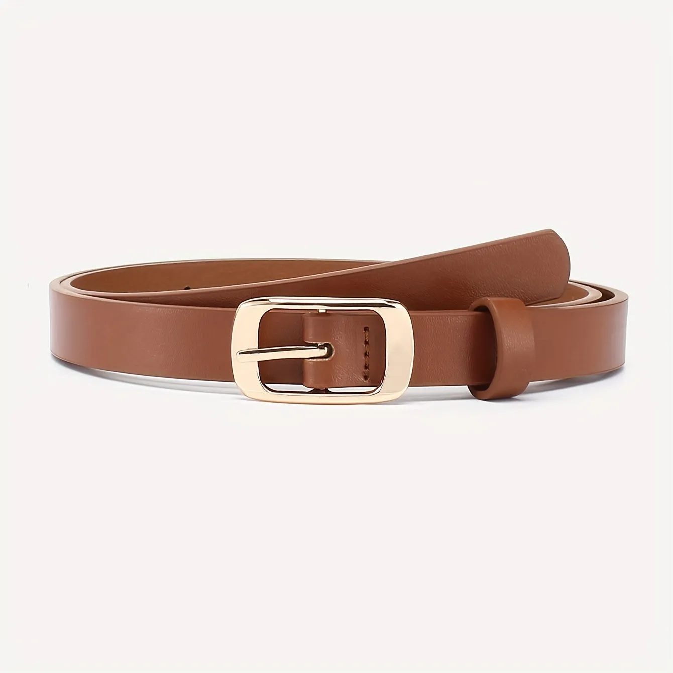 4 Pack Skinny PU Leather Belts for Women Casual Street Style Waist Belts