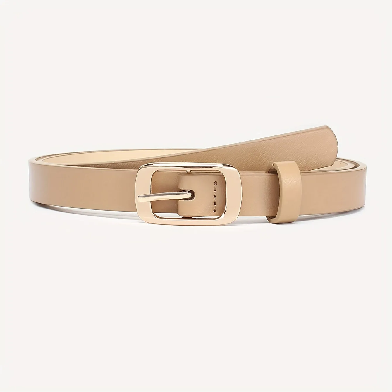 4 Pack Skinny PU Leather Belts for Women Casual Street Style Waist Belts