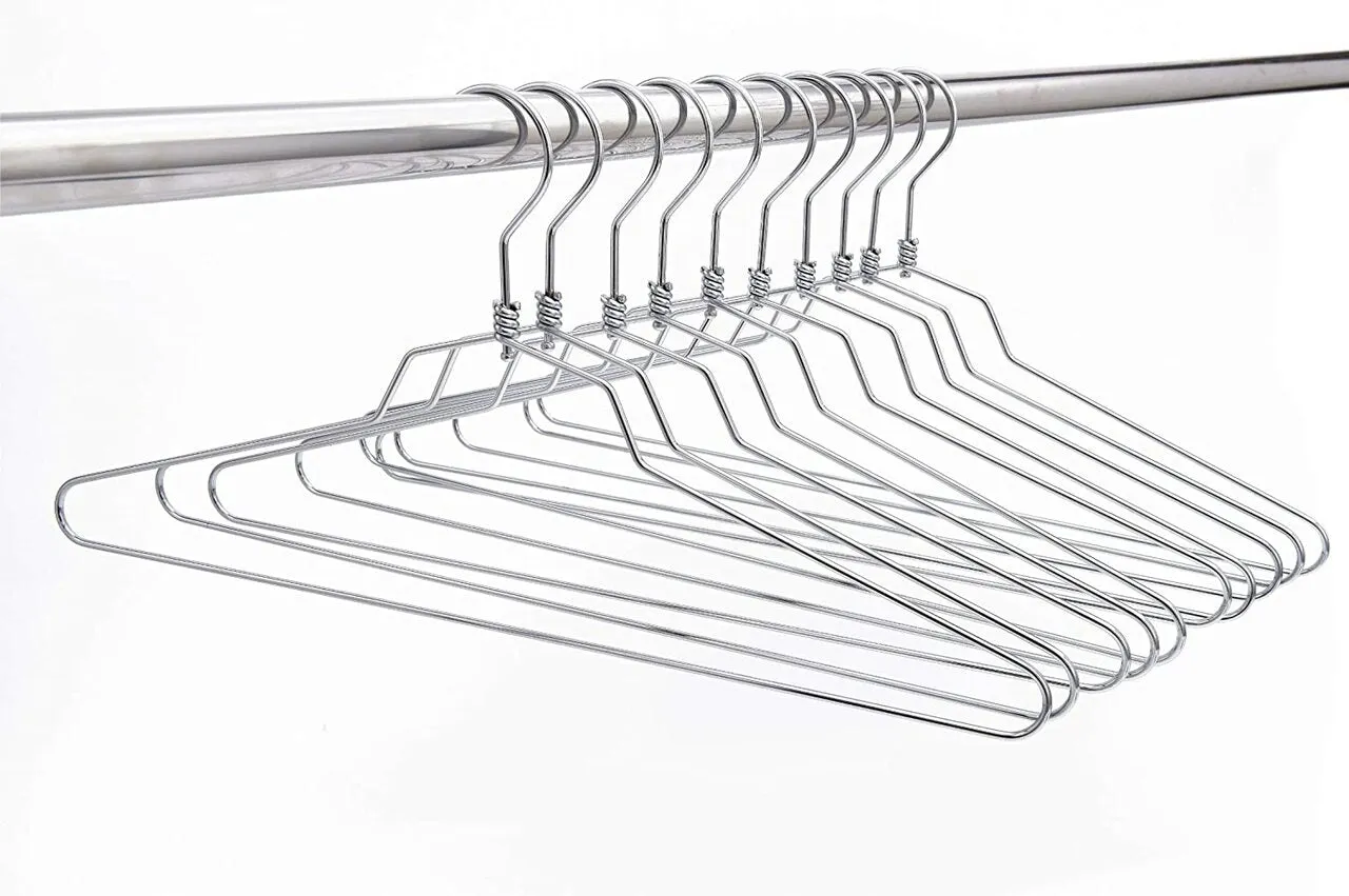43cm Metal Suit Hanger With Bar (3.5mm thick) Sold in Bundles of 25/50/100