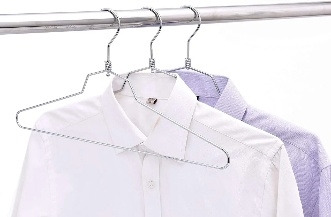 43cm Metal Suit Hanger With Bar (3.5mm thick) Sold in Bundles of 25/50/100