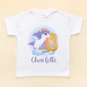 8th Birthday Unicorn Personalised T Shirt