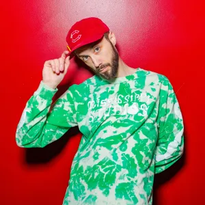 Acid Wash GREEN Mississippi Studios Long Sleeve Snake T-Shirt