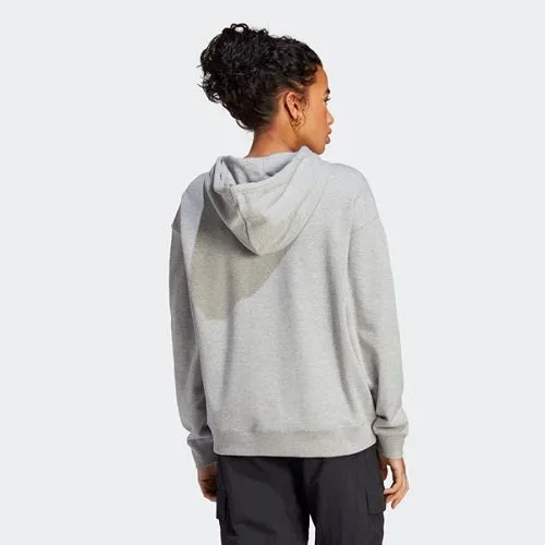 Adidas Womens Big Logo French Terry Hoodie Medium Grey Heather/White