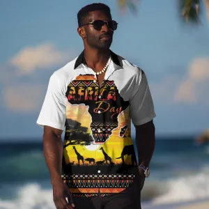 Africa Day Hawaiian Shirt Safari With Map - African Pattern LT15