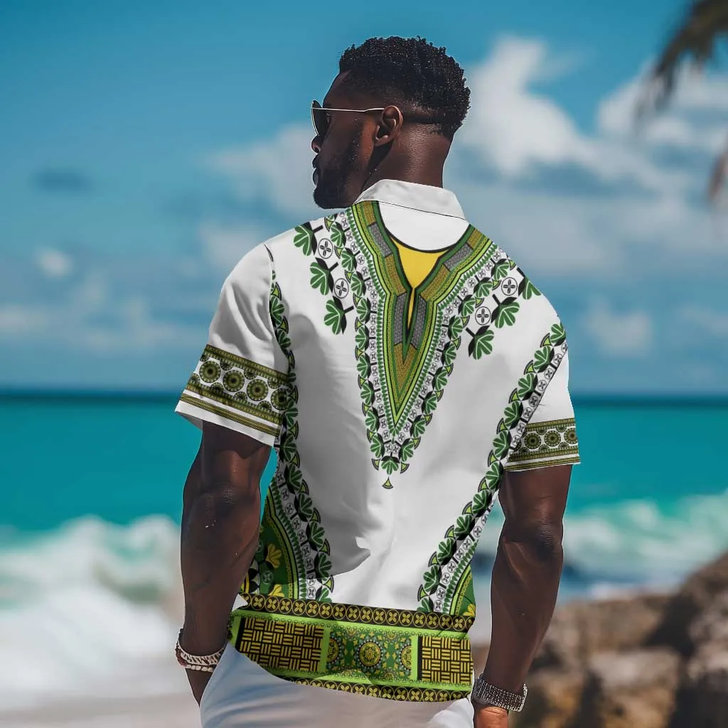 Africa Hawaiian Shirt African Dashiki Royal Green Version LT14
