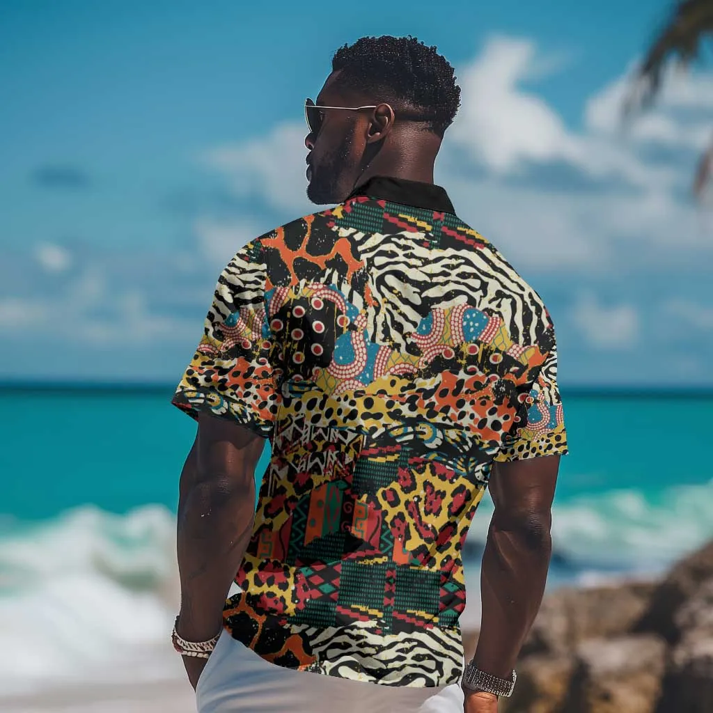 African Mixed Wild Animal Skins Hawaiian Shirt LT9