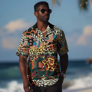 African Mixed Wild Animal Skins Hawaiian Shirt LT9