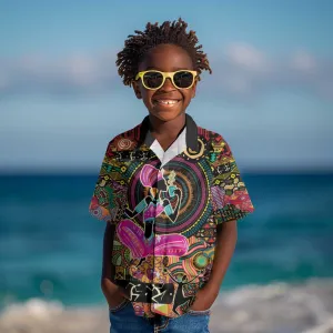 African Women Ethnic Motifs Kid Hawaiian Shirt LT9