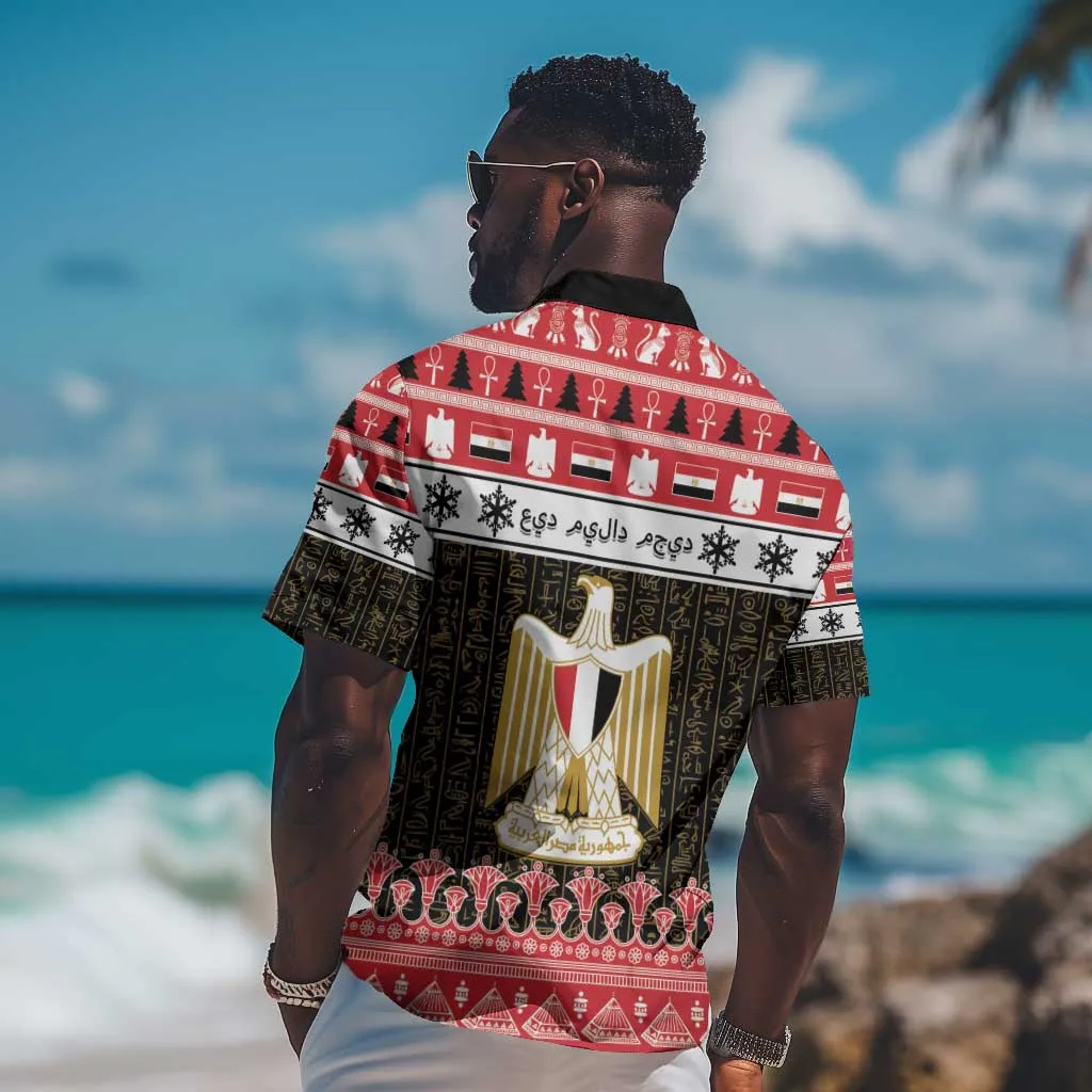 Afro Egypt Christmas Hawaiian Shirt Coat Of Arms Mix Egyptian Pattern LT15