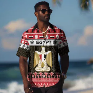 Afro Egypt Christmas Hawaiian Shirt Coat Of Arms Mix Egyptian Pattern LT15