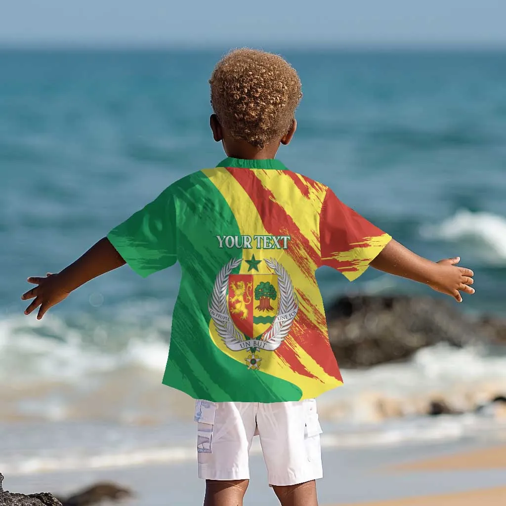 Afro Senegal Independence Day Kid Hawaiian Shirt Coat Of Arms Grunge Style LT14