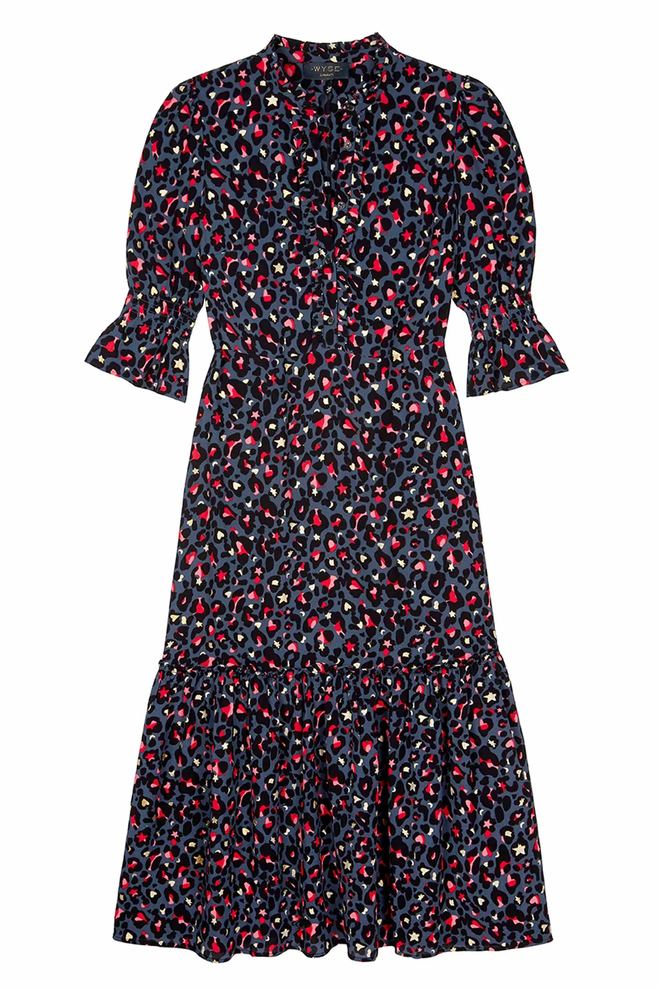 Aimee Leopard Dress - Slate Blue - Regular