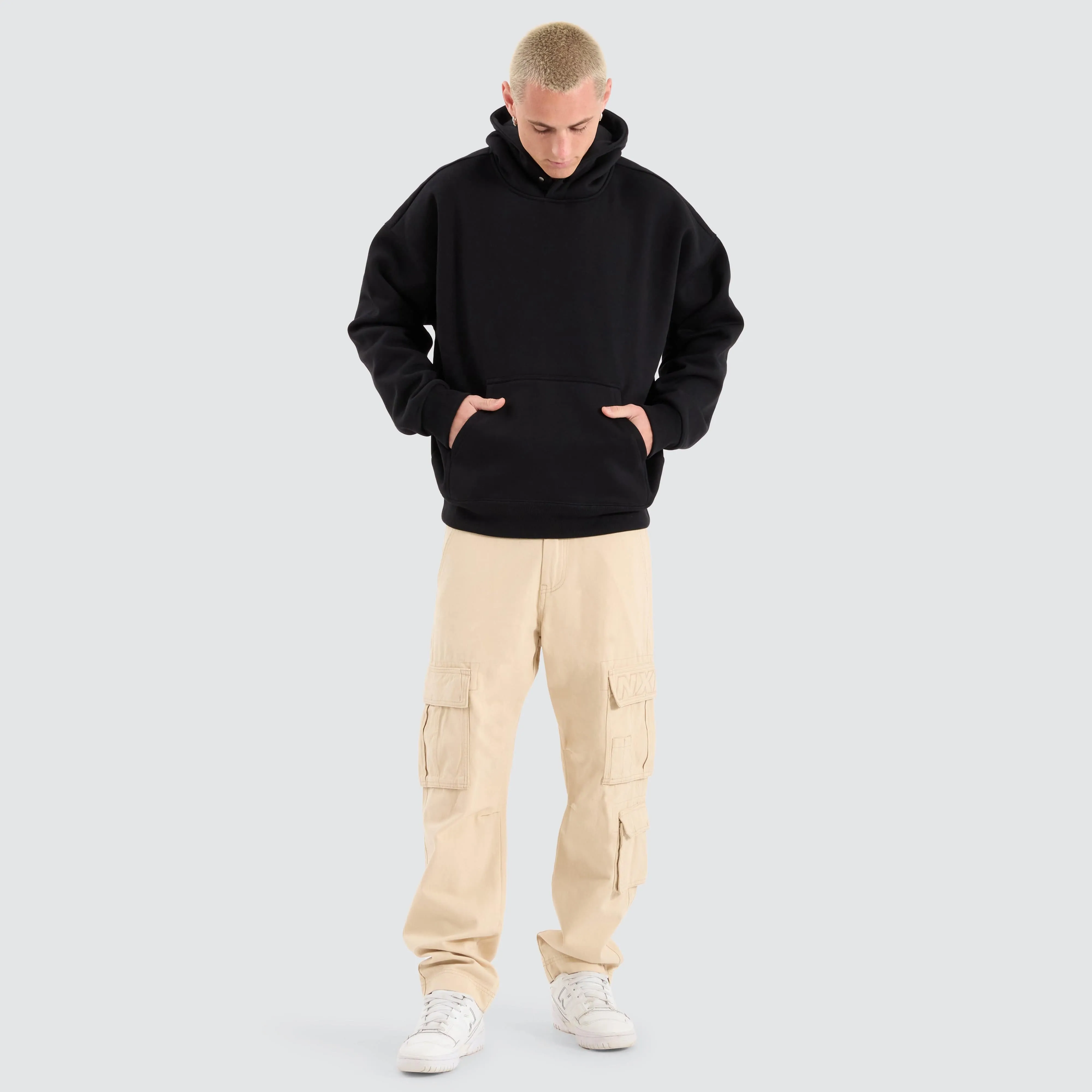 Airdrie Box Fit Hoodie Jet Black