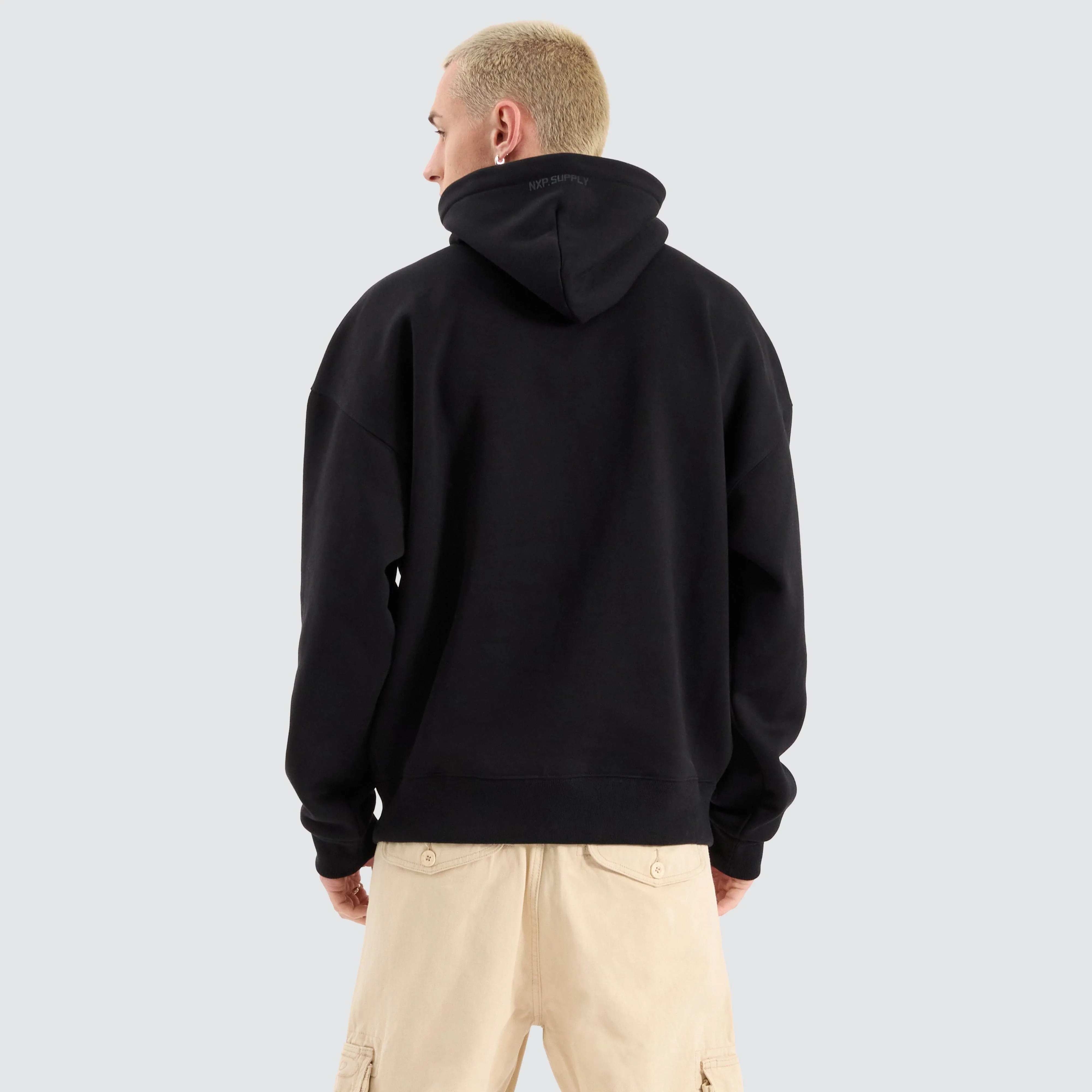 Airdrie Box Fit Hoodie Jet Black