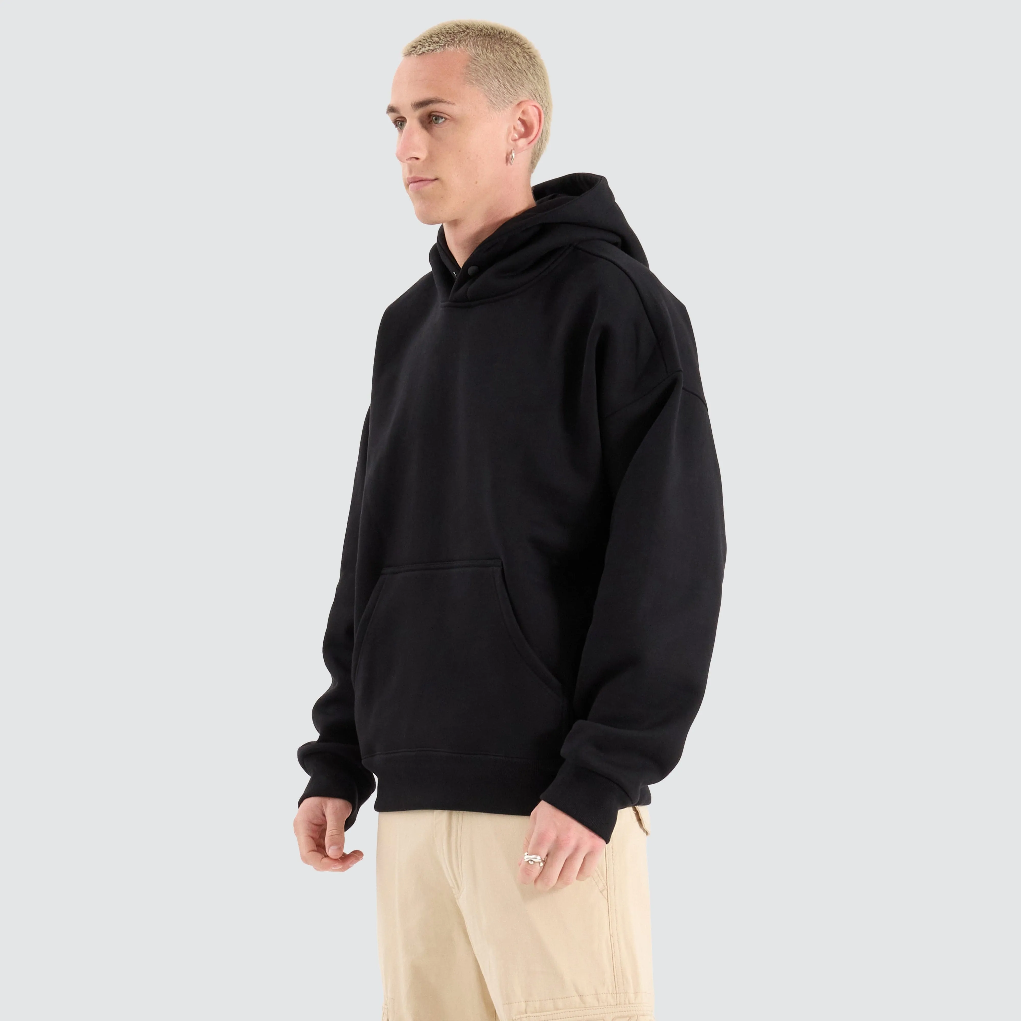 Airdrie Box Fit Hoodie Jet Black