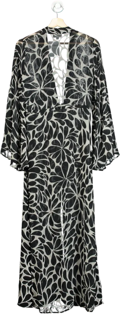 Alexandra Miro Black and White Floral Print Maxi Dress UK XS