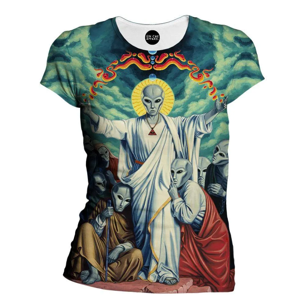 Alien Christ Womens T-Shirt