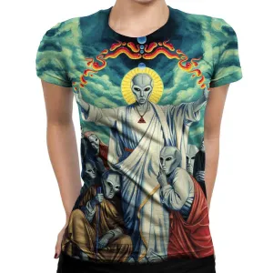 Alien Christ Womens T-Shirt