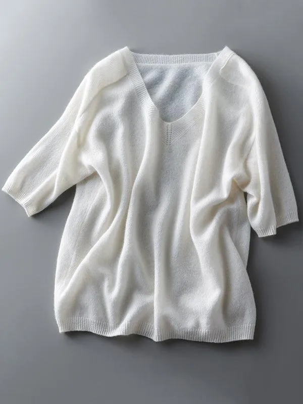 Alison | Cashmere knitted sweater with v-neck