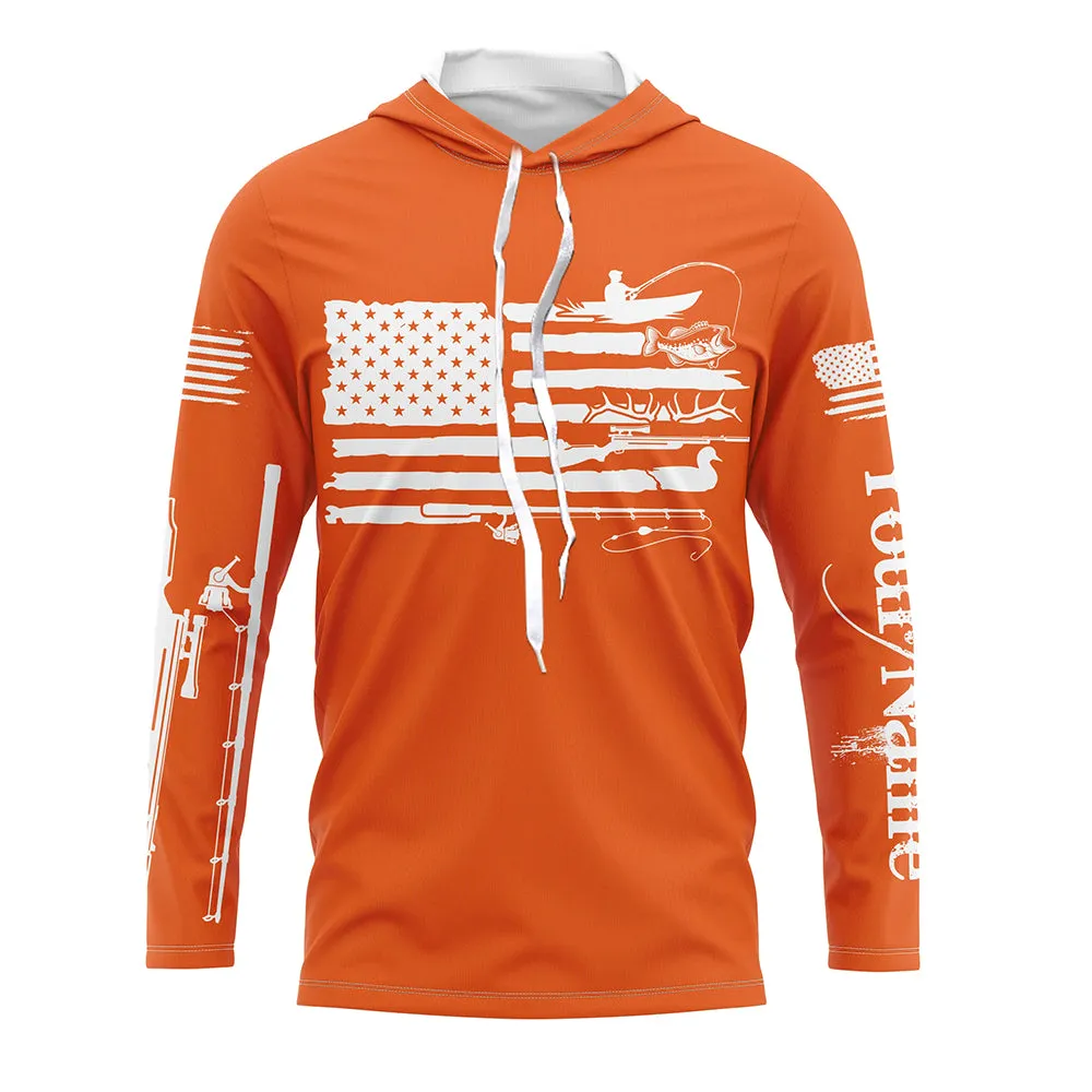 American Flag UV Protection Fishing Hunting Shirt For Fisherman Hunter A44