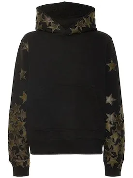 Amiri Chemist leather stars jersey hoodie