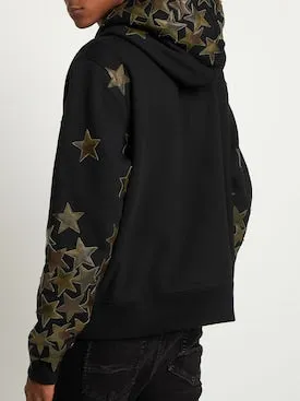 Amiri Chemist leather stars jersey hoodie