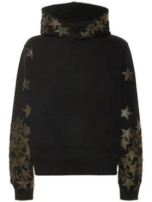 Amiri Chemist leather stars jersey hoodie